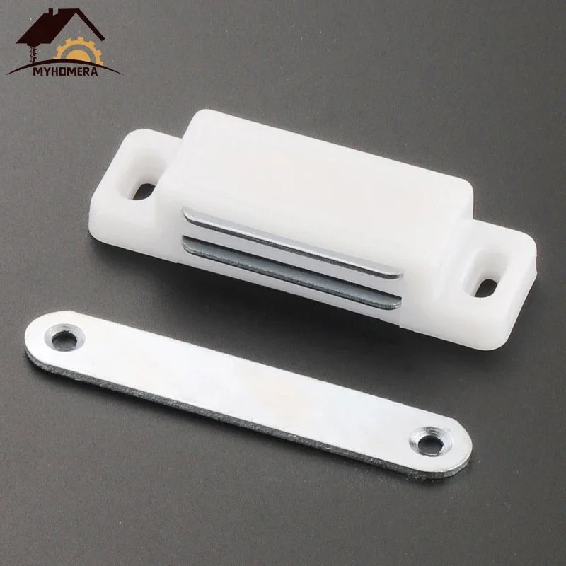 Magnetic Cabinet Latches 2 Sets Door Magnetic Closer Cabinet Door Catch Latch Magnet Suction Bar Silence Cupboard Wardrobe Doors DIY