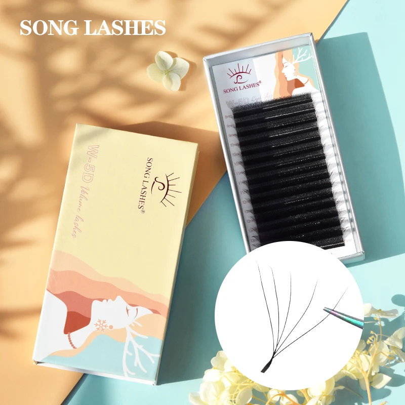 

SONG LASHES Magnetic Tray 5D W Eyelash Extension Cluster Premade Volume Soft Faux Mink Natural Lashes Support Logo Specialize