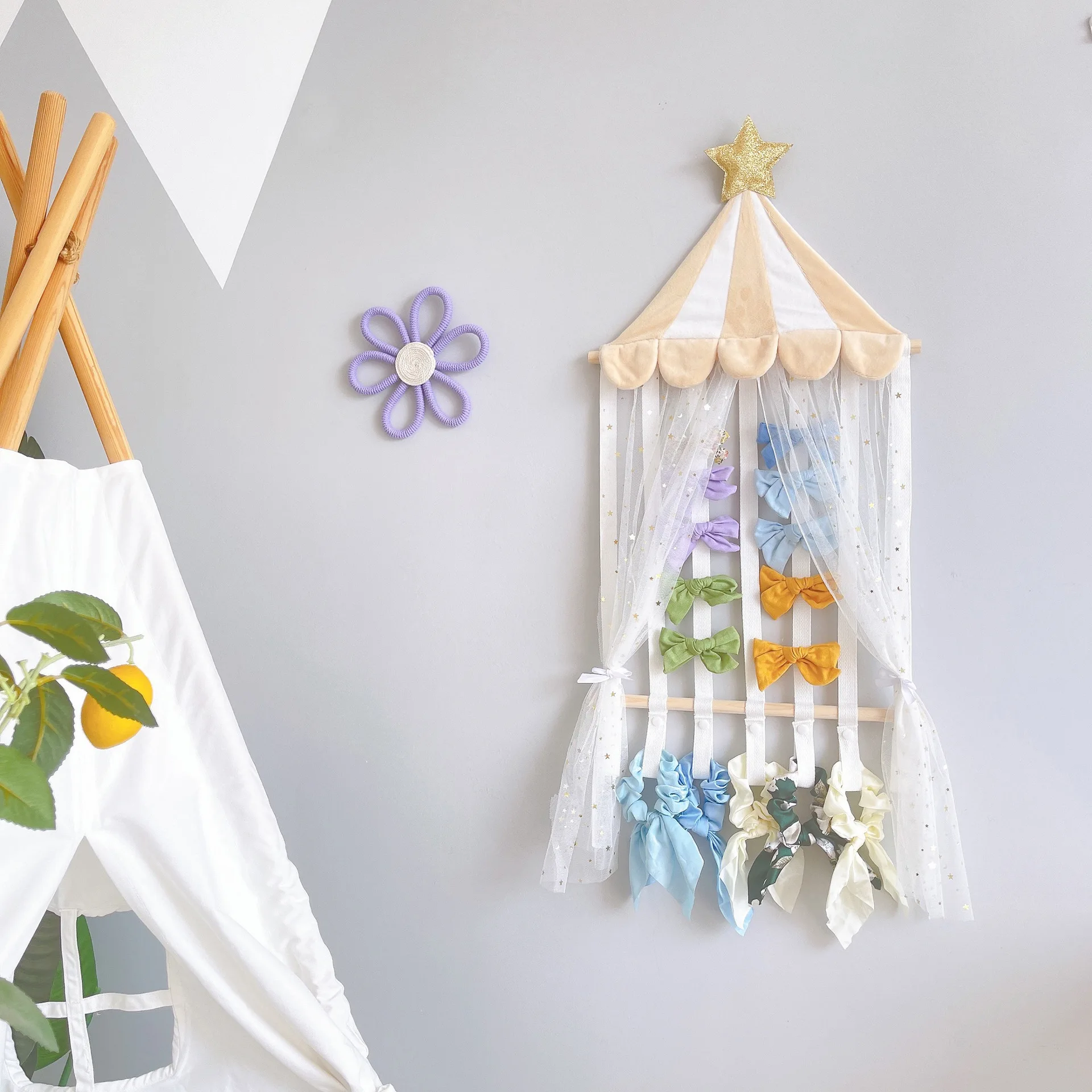 Headband Holder Hair Accessories Organizer Game Tent Girl Baby Headband Accessories Storage Wall Hanging Decoration Girl Room