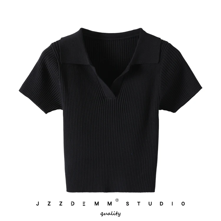New Golf Women's Summer Short sleeved Polo  Collar Knitted Shirt