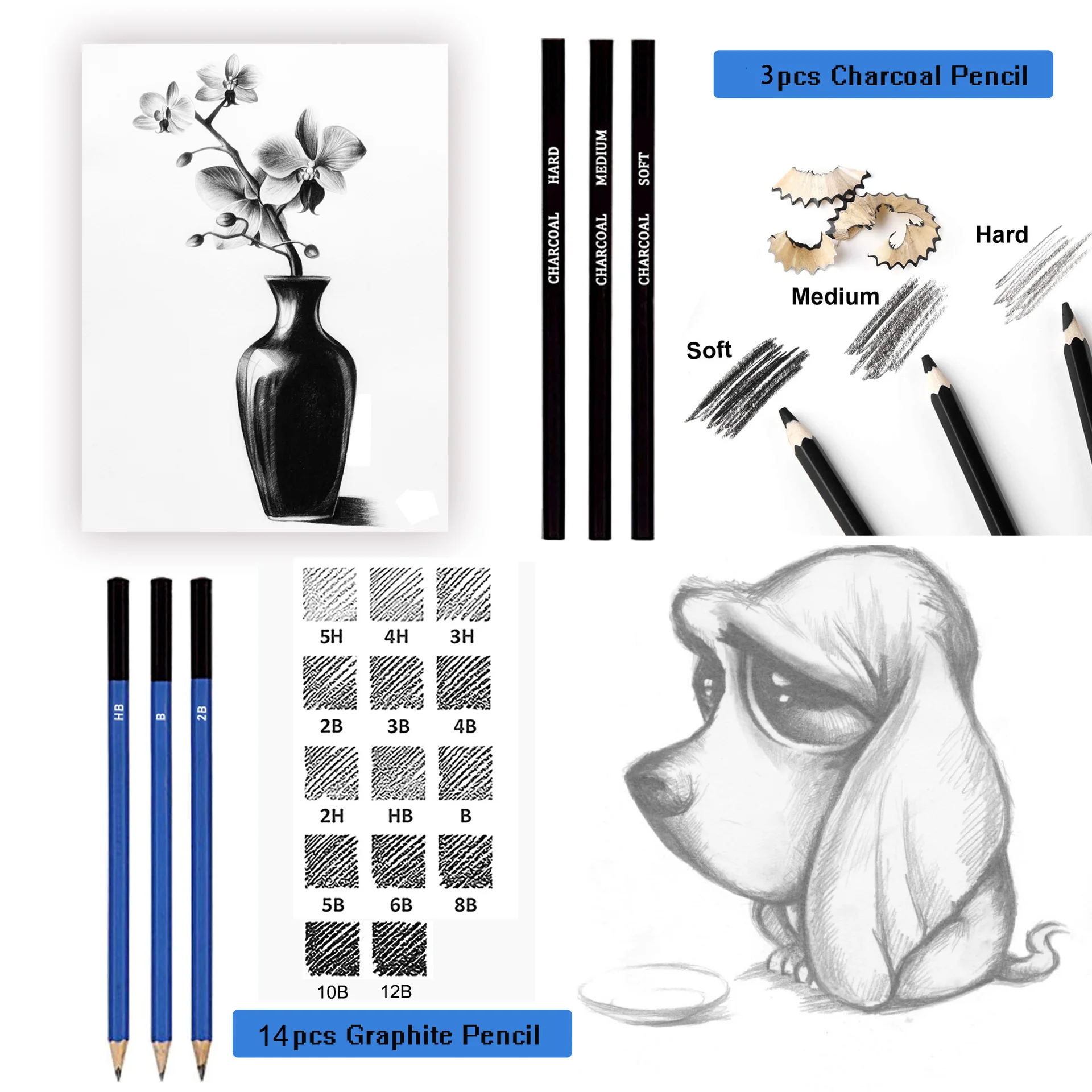 28/54/72/96/144 Pcs Drawing Sketching Coloring Set Drawing Pencils