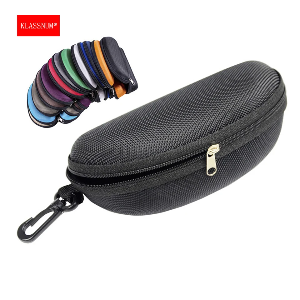 Set Di 3 Custodie Per Occhiali Da Sole Rigide Con Cerniera, EVA E Oxford, Portachiavi Incluso, Viola+Blu+Nero
