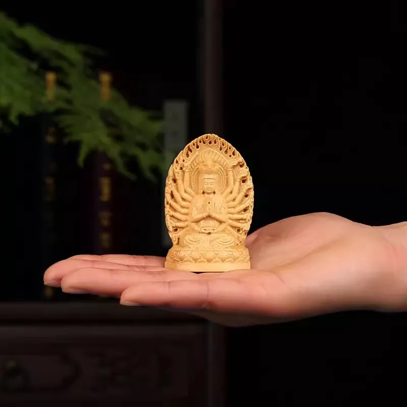 Huangyang Wooden Thousand Handlebars, Solid Wood Carved Ornaments, Automotive Accessories