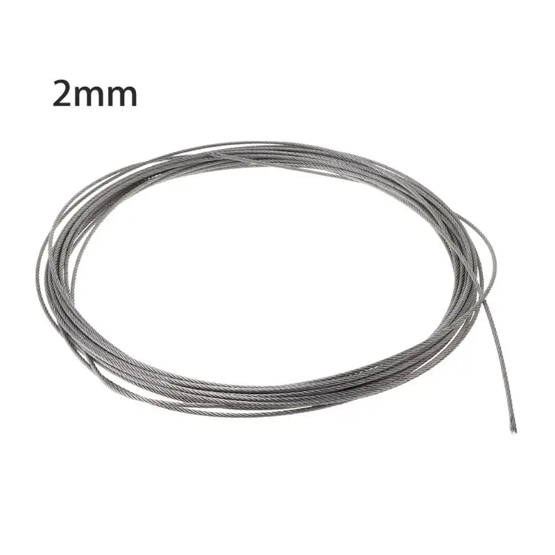 304 Stainless Steel Wire Cable 10 Meters for Outdoor Gardening Tools 0.5/0.6/0.8/1/1.2/1.5/2/2.5/3mm Strong Load-Bearing