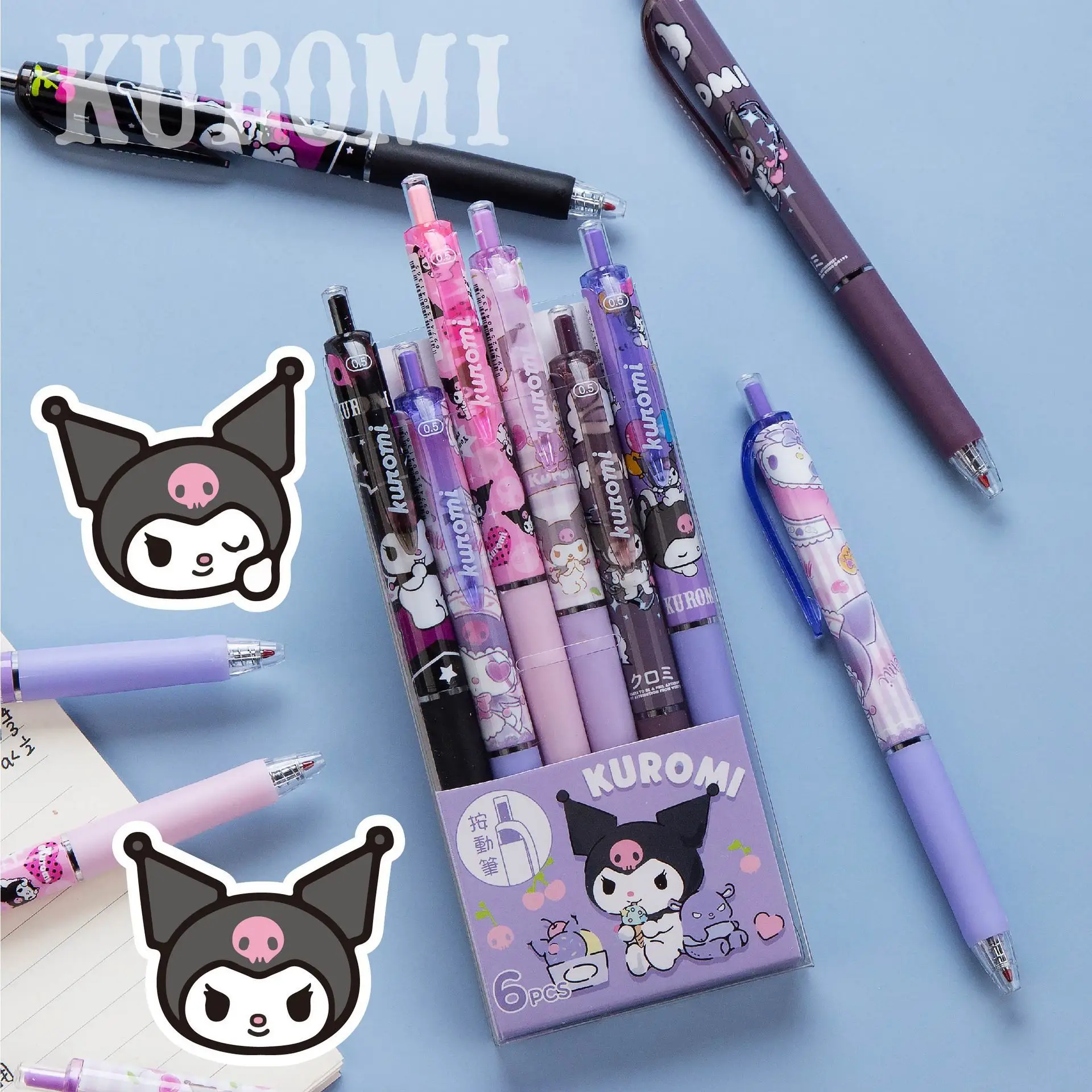 

Sanrio Kawaii Cartoon Neutral Pen Cute Kuromi 0.5Mm Neutral Pen Student Supplies Office Supplies Sanrio Stationery Student Gifts