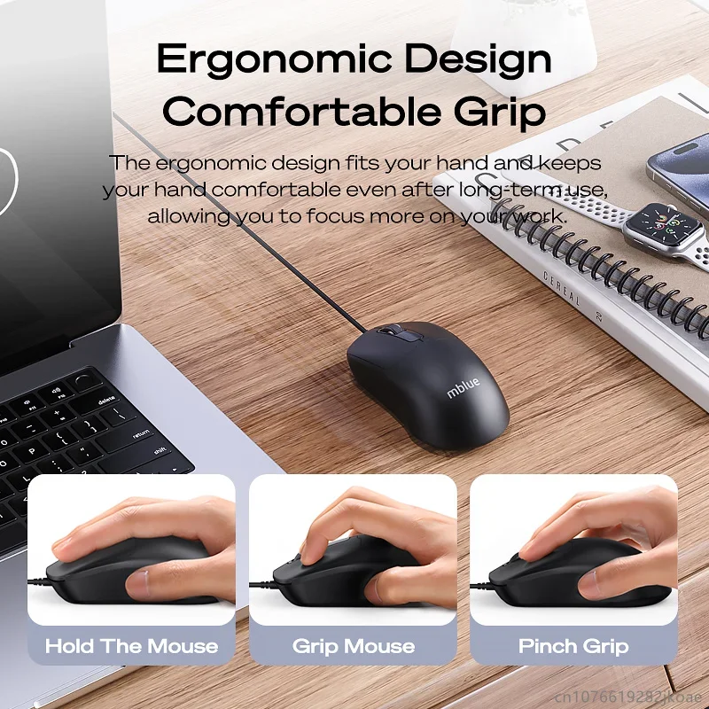 Original MEIZU Mblue M204 Wired Mouse Desktop Computer Office USB interface Classic Mouse Suitable for PC Laptop Game Console
