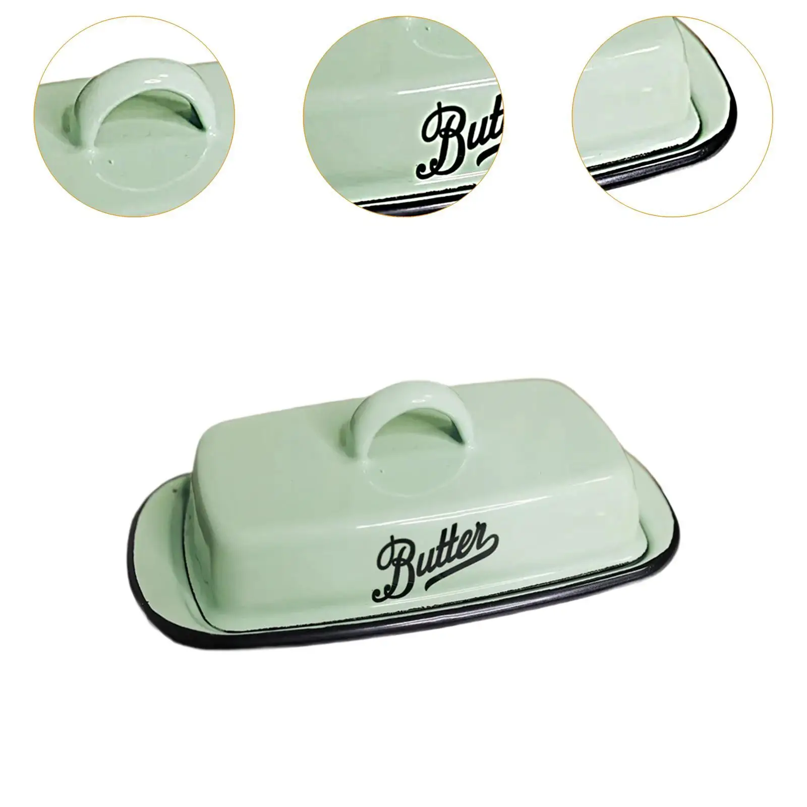 Ceramic Butter Dish with Lid Rectangular Sealable Cheese Storage Box Butter Container Organizer for Kitchen & Restaurant