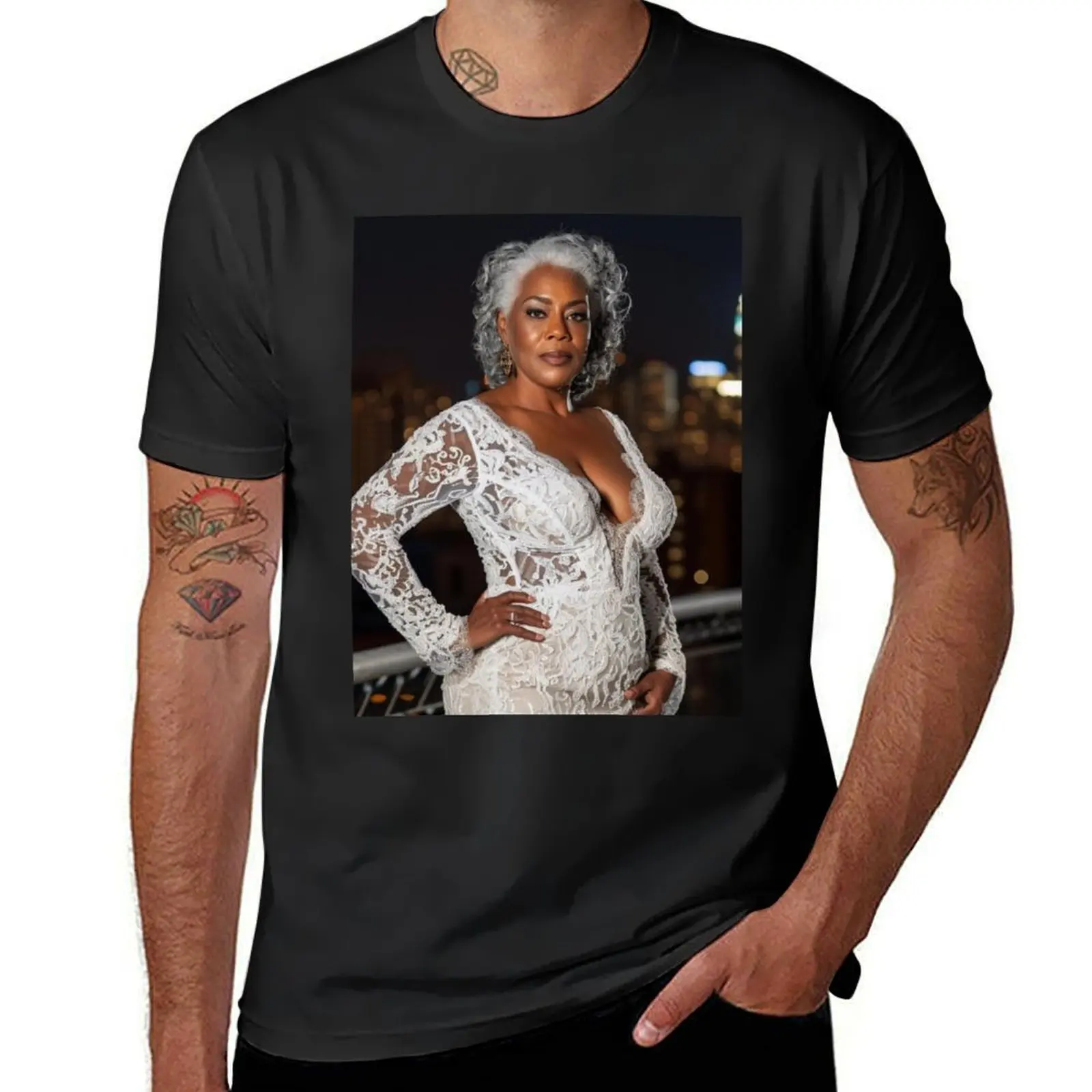 Выросшие, пышные и сексуальные белые кружева, модная футболка с искусственным интеллектом в Корейском стиле, большие размеры, мужские футболки