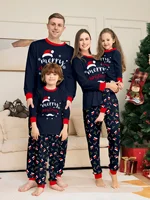 New Merry Christmas Print Mom Daughter Dad Son Matching Pajamas Set 2 Pieces Suit Soft Loose Loungewear Xmas Family Look Pyjamas 1