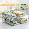 2 Layer Expandable Storage Box Refrigerator Beverage Can Organizer Automatic Rolling Beer Dispenser 1