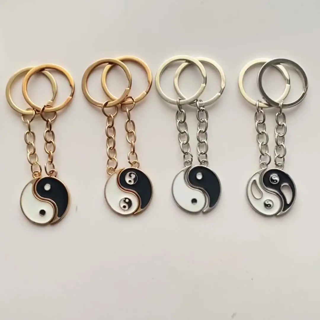 Setoftwo Yin Yang Matching Bracelets for Couples Tai Chi BFF Bracelet Fish Charms Cute Jewelry Girlfriend Gift Boyfriend Lover