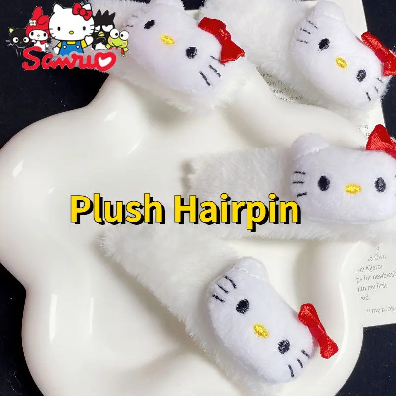 

Sanrio Hello Kitty Cartoon Hairpin Japanese Cute Sweet Girl Side BB Clip Ponytail Headdress Holder Rubber Scrunchie Headband