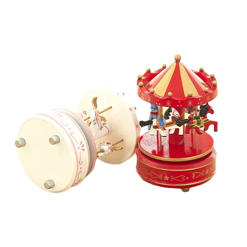 Sky City Carousel Music Box Couple Creative Birthday Gift European Spire Clockwork Music Box Home Decoration Bedroom Living Room