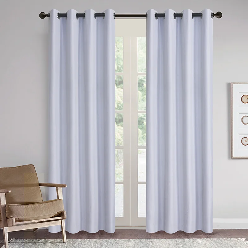 Cortinas opacas flocadas para ventana, cortina térmica sólida para  dormitorio, sala de estar, tela ignífuga, 100% - AliExpress