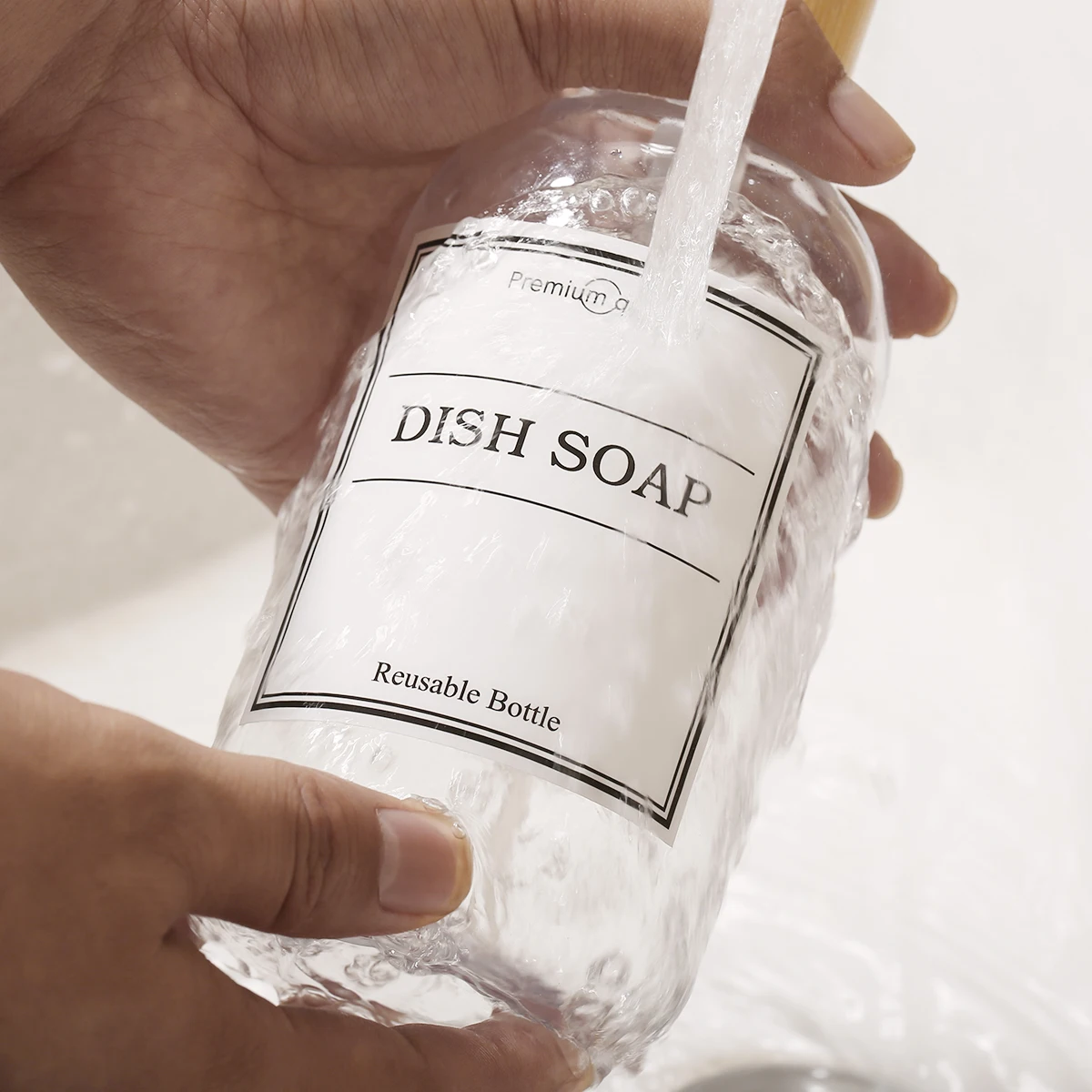 Dishes Liquid Dispenser Modern Farmhouse Soap Bottle Refillable Hand Soap Dishes Container Kitchen Cleaning Brush Accessories dishwashing brush soap liquid box pressing soap liquid box soap dispenser