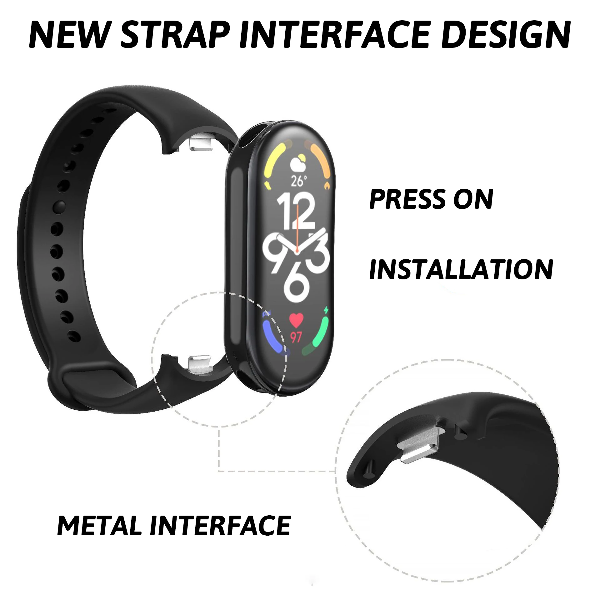Silicone Sport Watch Strap - Durable Wristband Bracelet