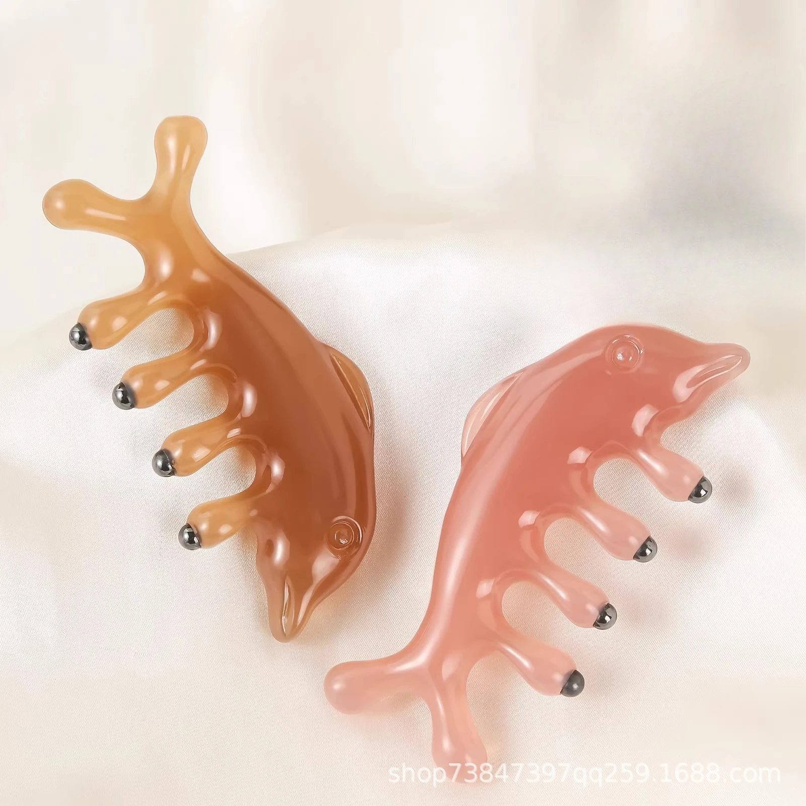 Sc46ae89f27a34b70886eb210f09f0bb69.jpg Dolphin Small Massage Comb Head Meridian Scraping Scalp Massage Brush Acupuncture SPA Gua Sha Massage Comb Fatigue Relief Massag - Image 1