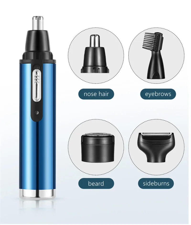 Description Picture 5 of item4in1 Electric Nose Hair Trimmer for Men Rechargeable Micro Shaver Beard Razor Eyebrow Trimmer Nose and Ear Cleaner Grooming Set