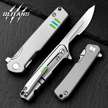 Mini Titanium Alloy Scalpel Fast Open Medical Folding Knife EDC Outdoor Unpacking Pocket Knife With 10pcs Replaceable Blades 1