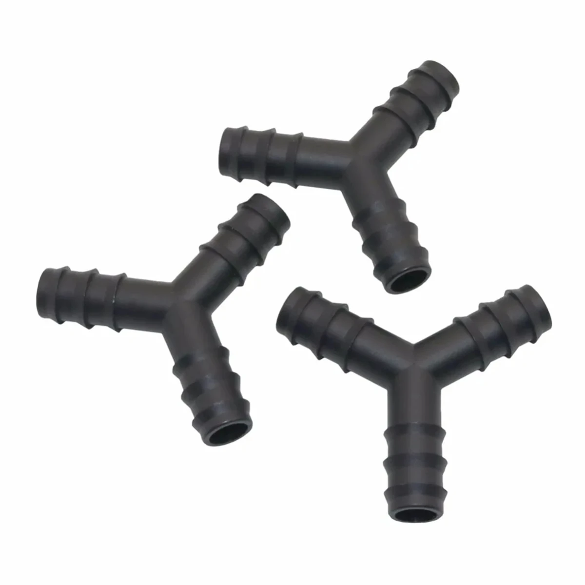 DN16mm 4/7mm Black Multi-Barb Y-Shaped Tee Connector Home Gardening Micro-Irrigation 3-Way Water Splitter Pipe Fittings 10/50Pcs pipe fitting,water pipe fitting,hose pipe fitting,tee adapter