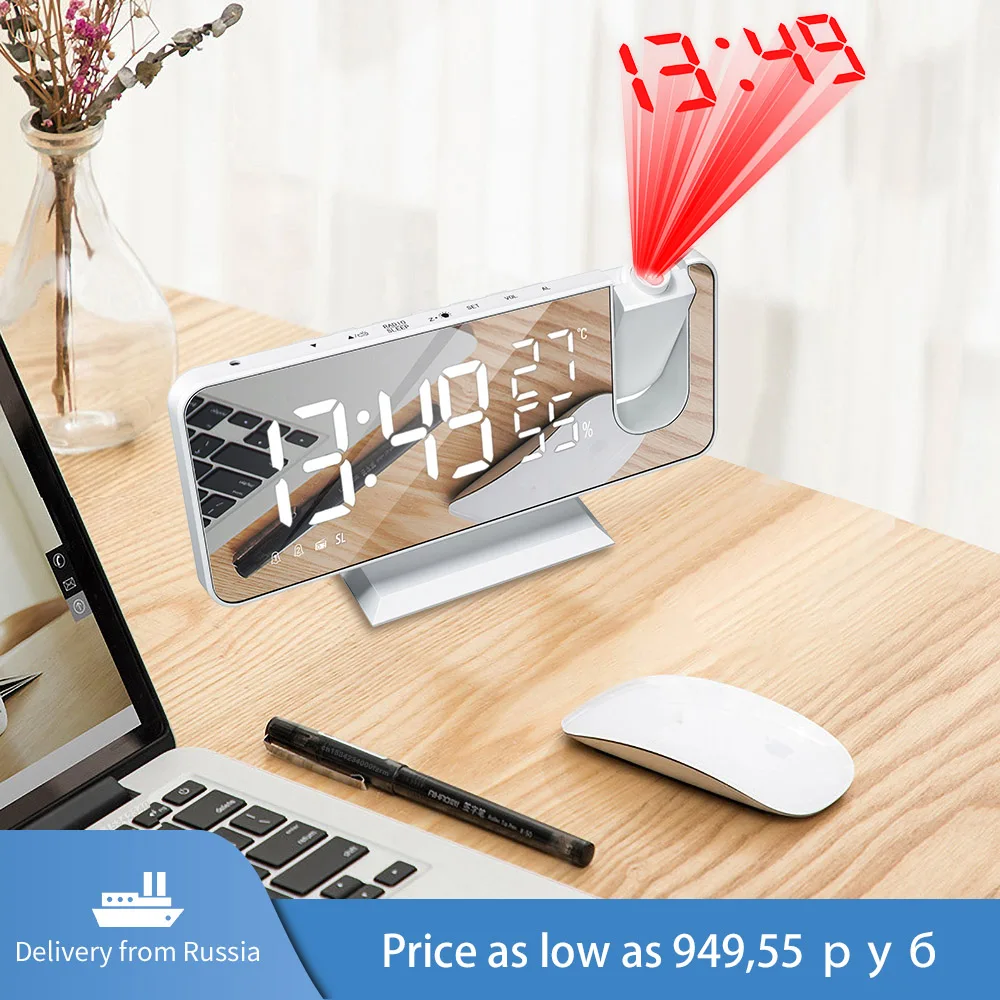 Fm Radio Led Digital Smart Alarm Clock Watch Table Electronic Desktop