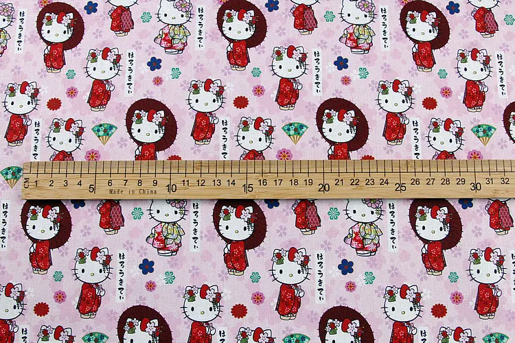 Breite 145 cm Sanrio Kimono Hello Kitty Baumwollstoff Nähen