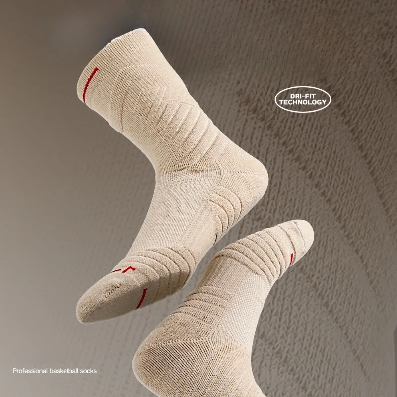 

1Pairs Professional Basketball Socks Men Anti-slip Football Socks Gym Fitness Breathable Sweat Absorption Sports Towel Socks