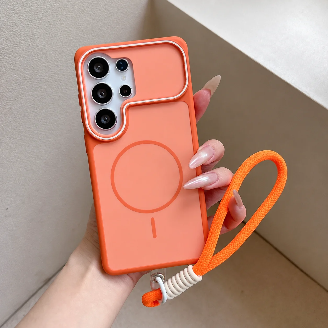 Portable Shock-Resistant Magnetic Phone Case with Lanyard - Protective Back Cover