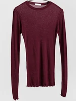 High Quality Plain T Shirt Women Cotton Elastic Basic T-shirts Female Casual Tops Long Sleeve Sexy Thin T-shirt see through - Image 3