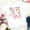 Personalized Ballerina Birthday 1-9 Years Shirt Girls Custom Name Ballet T-Shirt Ballet Dancer Short Sleeve Tee Girl Summer Tops 1