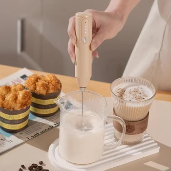 Montalatte elettrico wireless, montalatte, frullino per le uova portatile, macchina per il caffè caldo, mixer, mini robot da cucina portatile 1