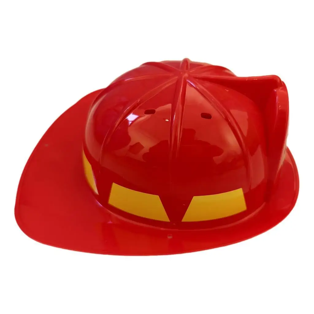 Dress Up Toy Fireman Role Play Tools Plastic Hat Helmet for Kid Red