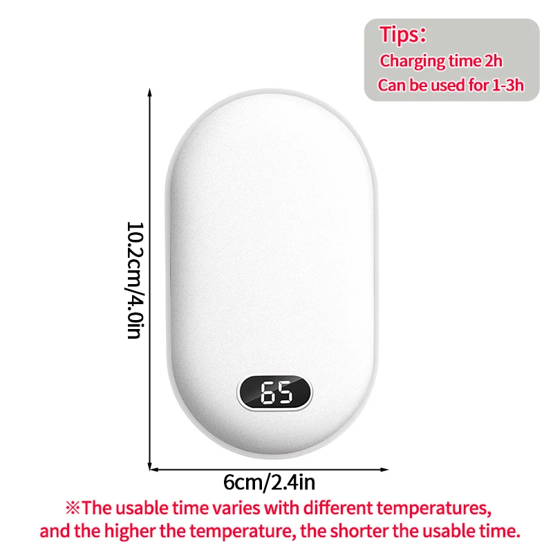 2 in 1 Rechargeable Hand Warmer Portable Power Bank USB Charging Mini Pocket Heater Winter Warm Supplies Electric Warmer Winter
