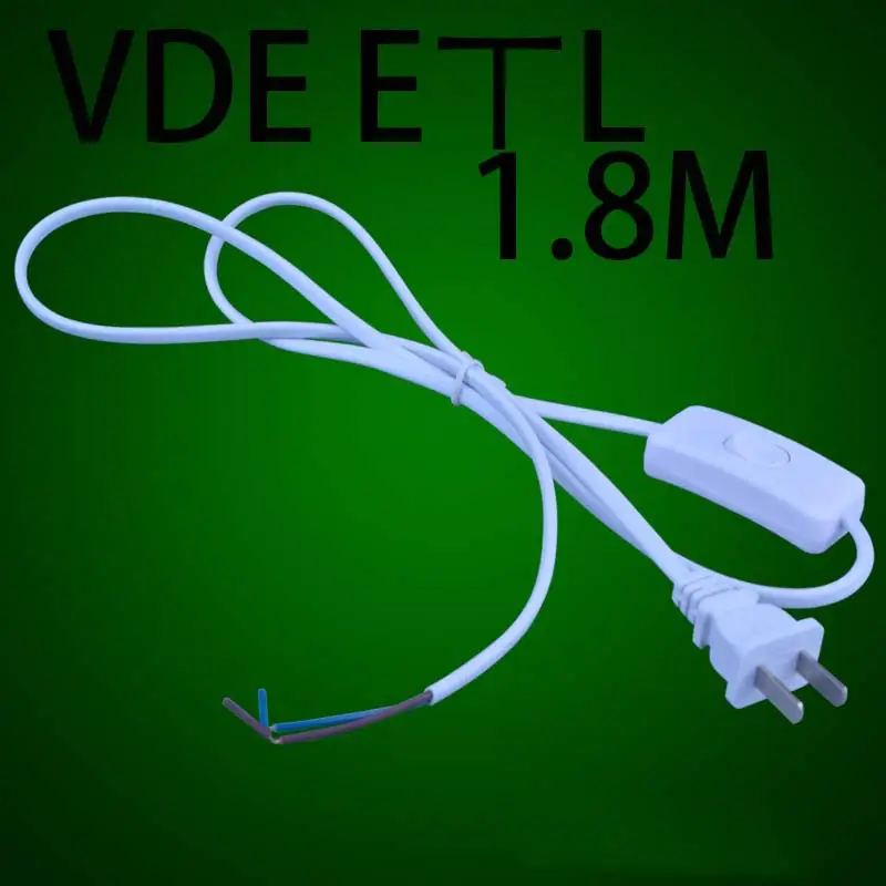 AC85-265V 660W 1.8m 3m 5m Electric Wire Lamp Switch Cable International Standard Power Cord With Switch Plug Copper Wire - Image 2