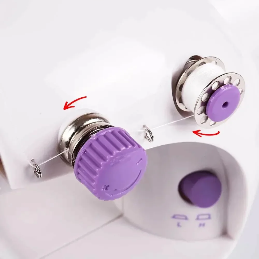 Household 202Mini Sewing Machine sewing machine Handheld Sewing Machine with Light Cutter Foot Pedal Portable Night Light Machine