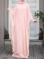Women Chiffon Abaya Eid Mubarek Muslim Dresses Robe Long Sleeve Hijab 3