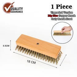 PizzAtHome Premium Copper Oven Brush with Brass Bristles and Dual - Length Aluminum Handle (Big Brush Head)