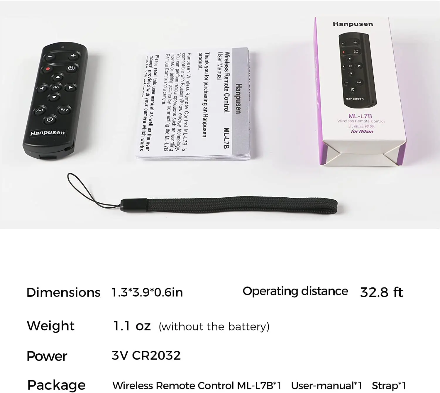 HANPUSEN Bluetooth Wireless Camera Remote for Nikon Zfc Z30 Z5