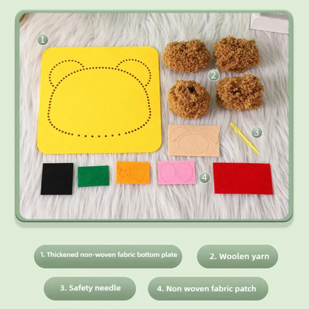 Whimsical Children's DIY Embroidery Kit with Soft Yarn and Cartoon Patterns