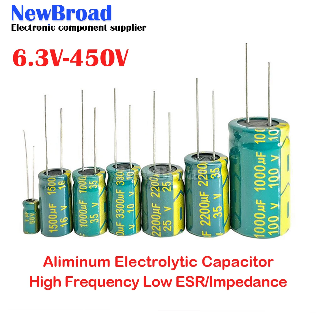 Aluminum Capacitor 2-50pcs 10V 16V 25V 35V 50V High Frequency Low ESR 100UF 220UF 330UF 470UF 680UF 1000UF 1500UF 2200UF 3300UF