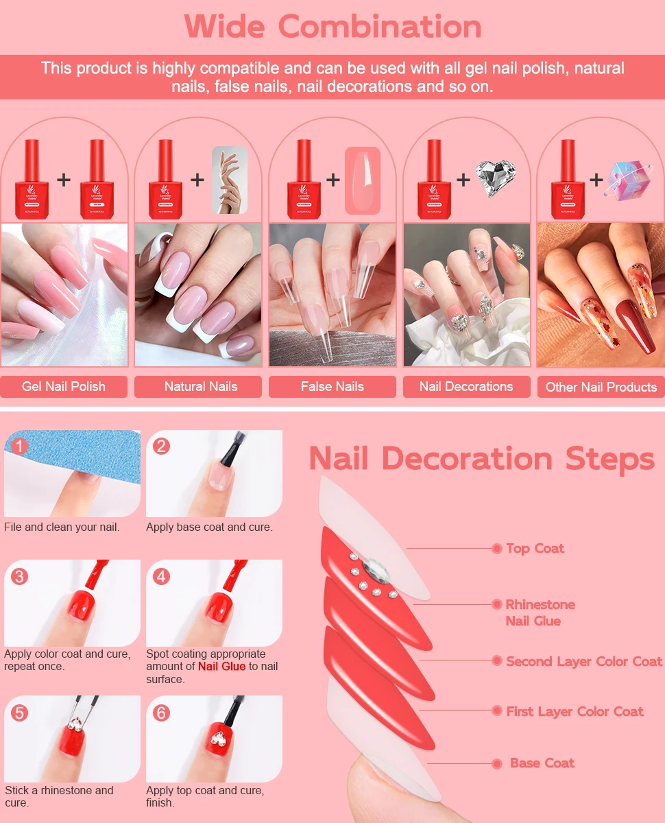 Description Picture 4 of item15ml Nail Glue Gel Soak Off Lamp Curing Needed Super Strong Nail Tips Glue Gel for Nails Extension Fake Nails Press On Nails