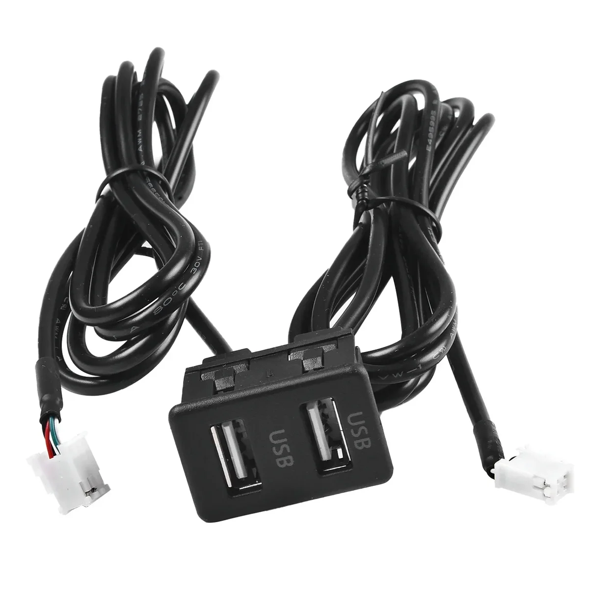 1pc 4pin+6pin Car Dash Mount Dual USB Port Panel Interface Extension 145cm Cable Adapter Car Dashboard Accessories Part