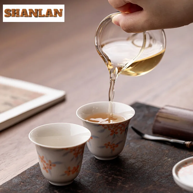 Hand-Painted Apricot Blossom Tea Set Full Collecti...