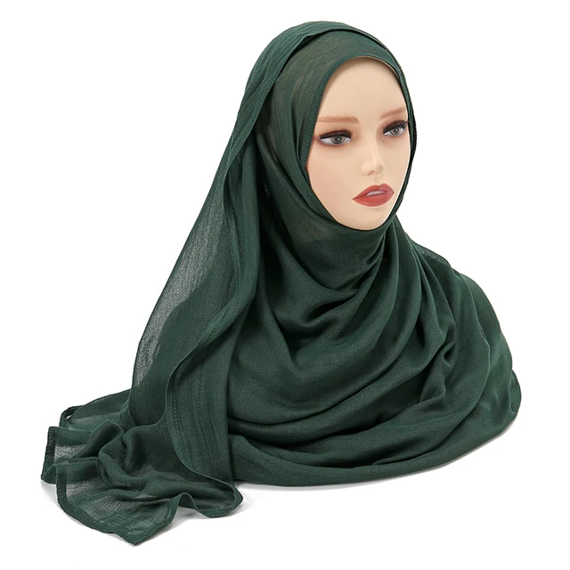 Châles en coton rayonne pour femmes musulmanes, Hijab Modal, écharpe unie, grande taille, Turban islamique, bandeau 190x85cm