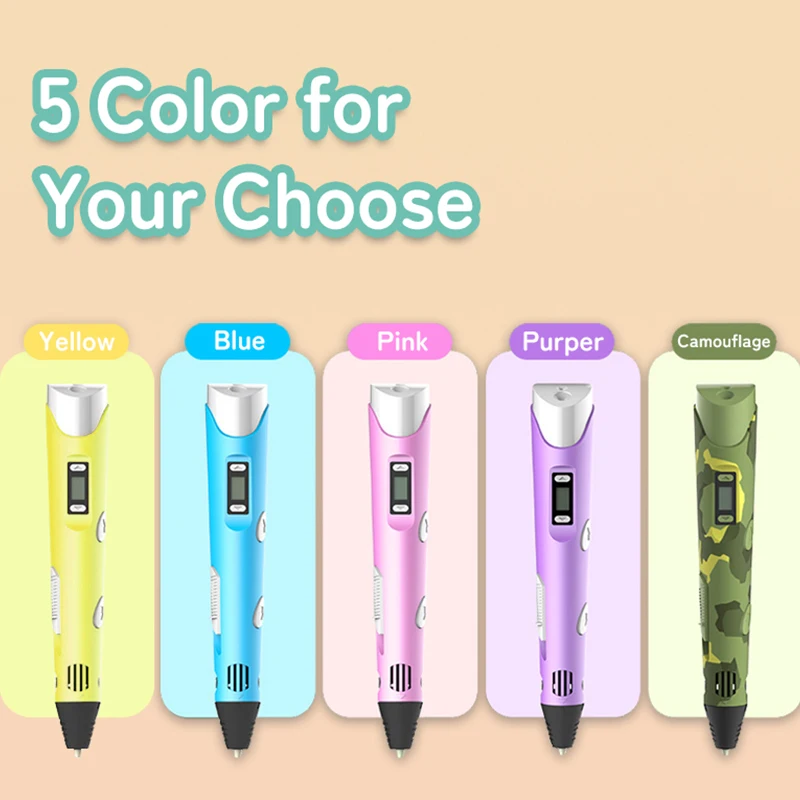 DIY 3D Printing Pen Drawing 3D Pens Educational Toy With LCD Screen PLA Filament Pen for Children Gift DIY Drawing Printing