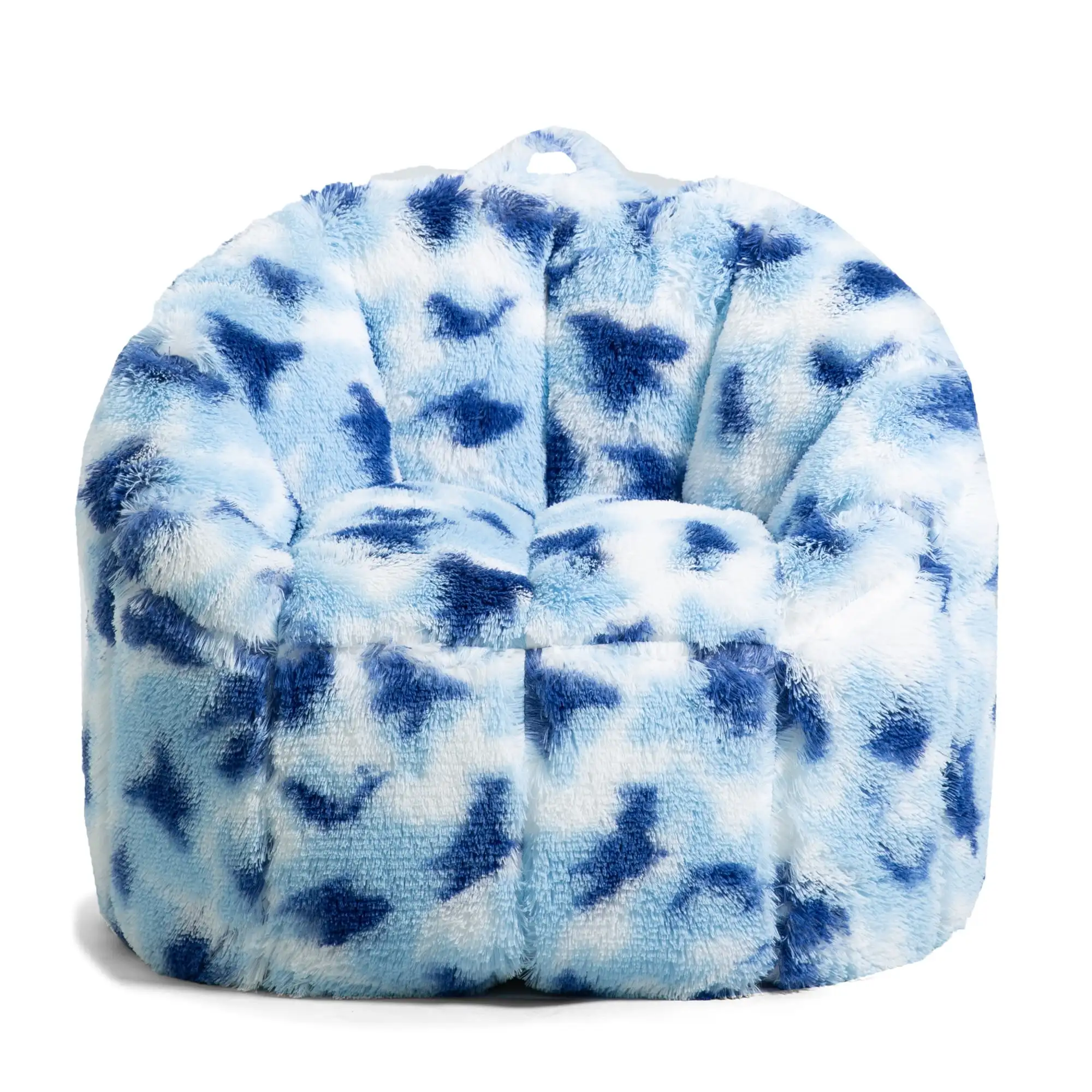 

2.5 Feet Bean Bag Chair, Tie Dye Bean Bag Couch Filled Lazy Sofa with Soft Faux Fur Cover (Indigo)