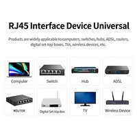 RJ45 Cat6A Shielded Pass Through Connector, 10Gbps Ethernet Plug with Gold Plated Contacts for Cat6 Cat6A Network Cable 4