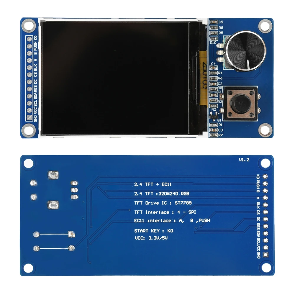 EC11 로터리 엔코더 조합 모듈이 포함된 1.8인치 2.4인치 TFT 디스플레이 화면 Arduino용 SPI 인터페이스 LCD 디스플레이 화면