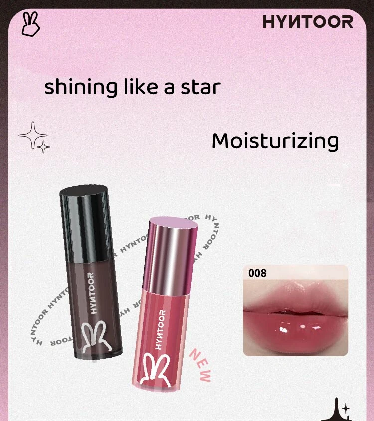 HYNTOOR Shining Moisturizing Pink Fantasy Planet Lip Glaze Mango Fragrant Mirror Surface Glossy Lip Tint Liquid Lipstick Makeup 2