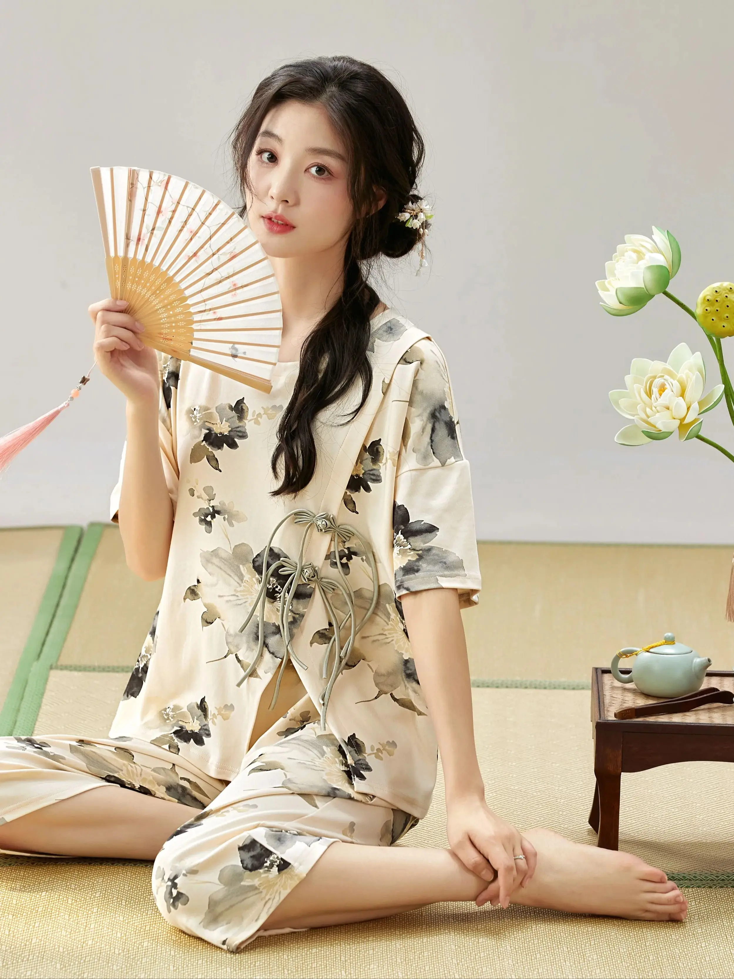 Sleeve Pajamas For Women Women Pajama Set Cotton Short SleeveWomens Pajama Short Sets 2 Piece Cotton Summer Pijamas Woman Cotton